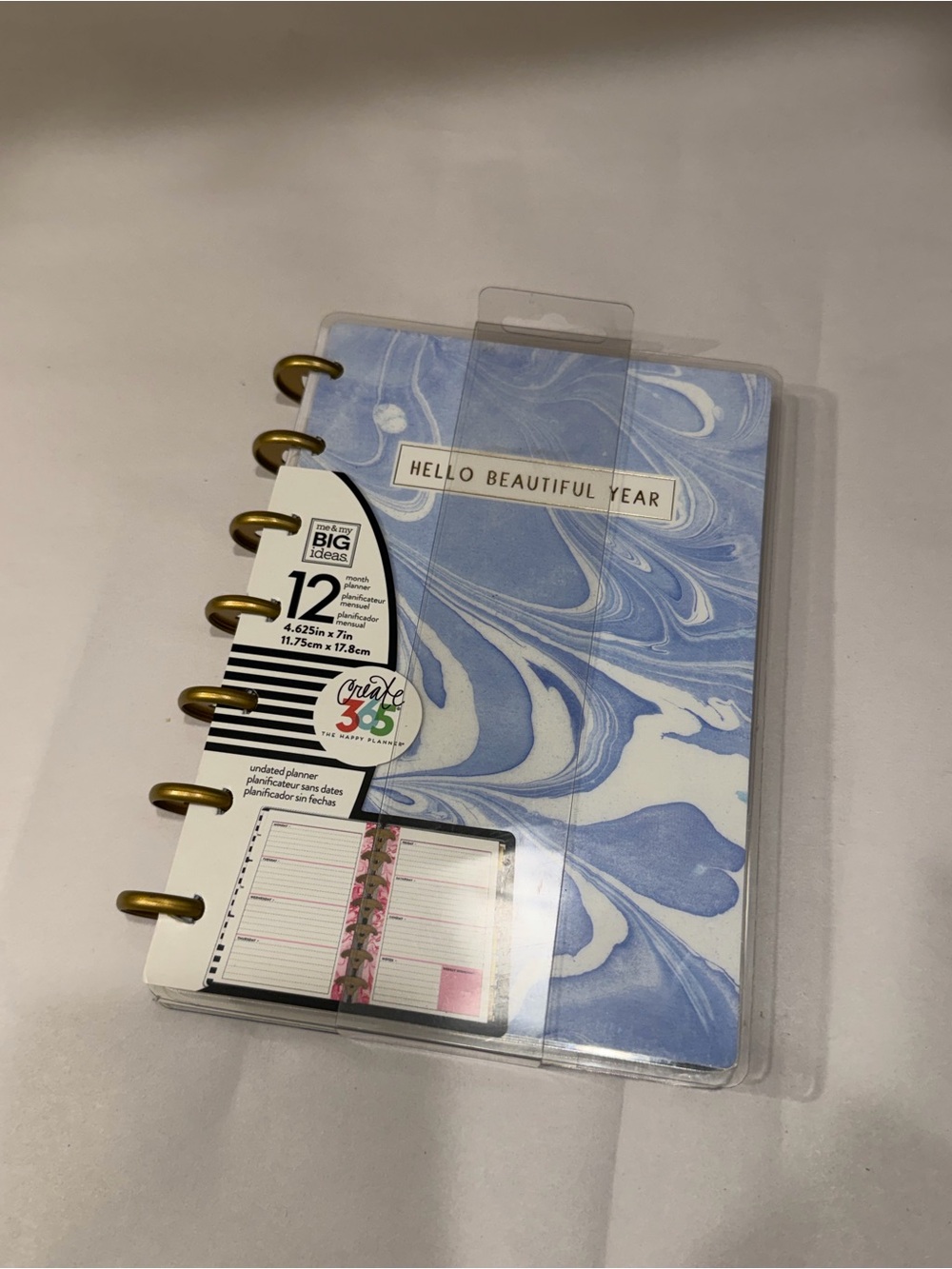 The Happy Planner Hello Beautiful Year Blue Swirl Undated Planner